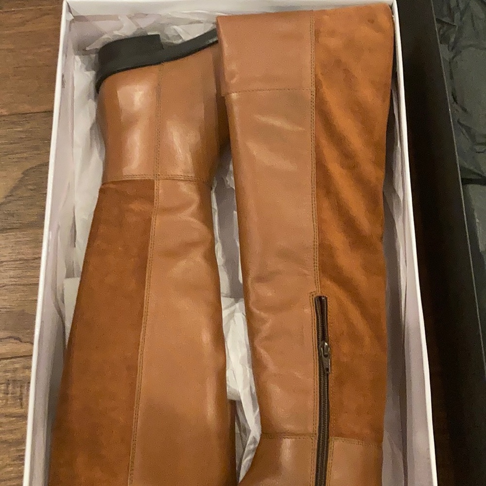 Brown Lugsole Over-The-Knee Boots - Picture 2 of 4